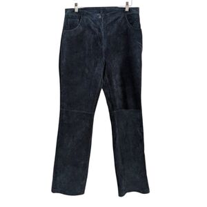 Simons real suede straight leg dark blue pants size 14 NEW T13